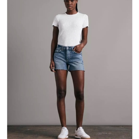 Rag & Bone Dre Low-Rise Cut-Off Norwalk Distressed Jean Shorts